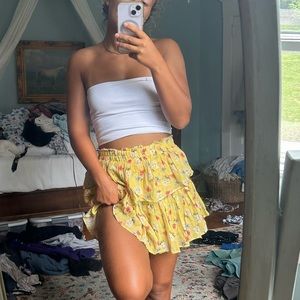 Yellow Floral LSF Skirt